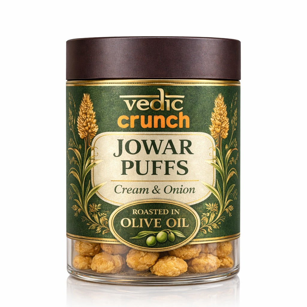 Jowar Puffs – Cream & Onion | Olive Oil Roasted Millet Snack – 20g