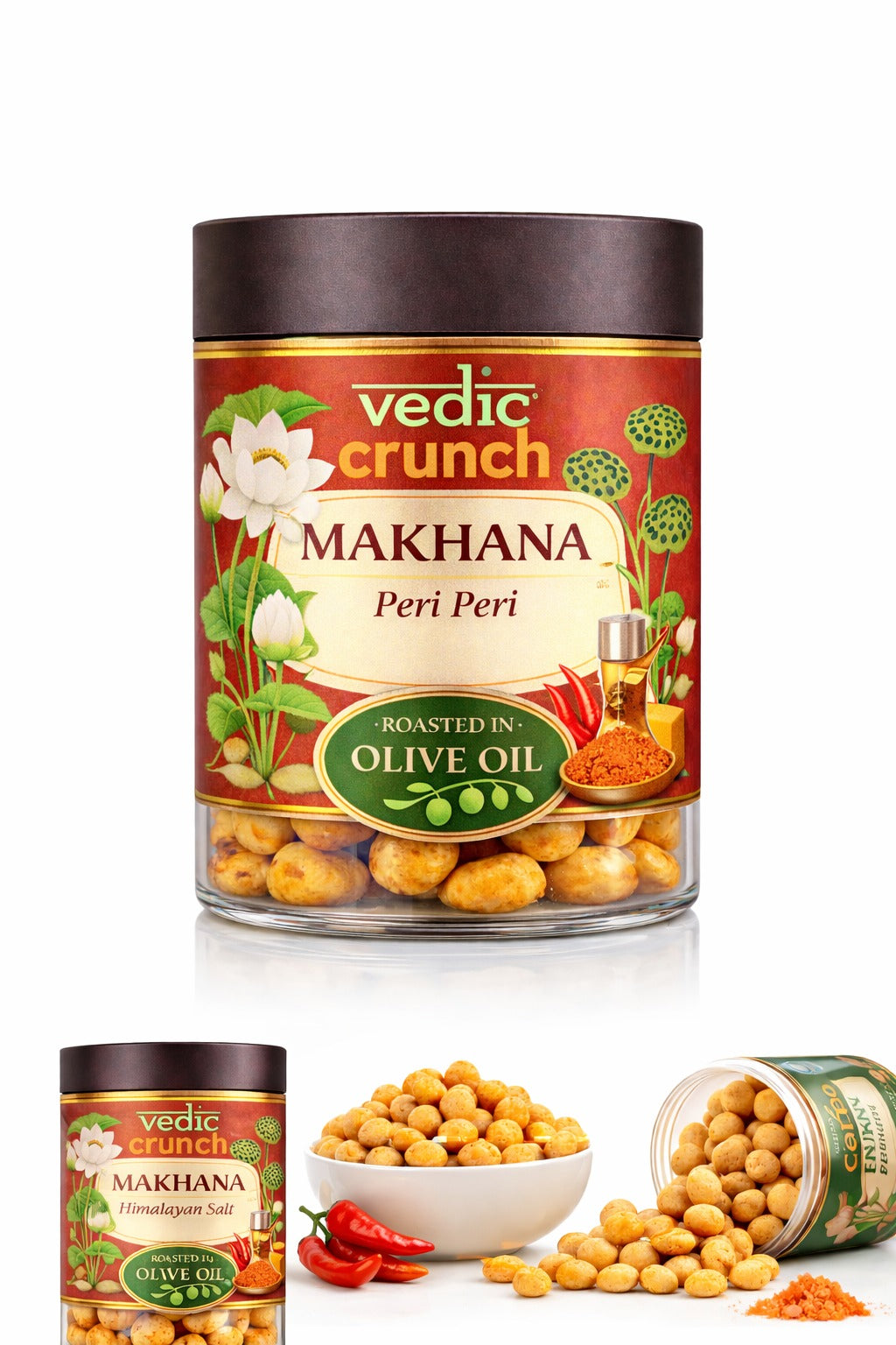 Vedic Crunch Premium Makhana – Peri Peri | Roasted in Olive Oil – 20g